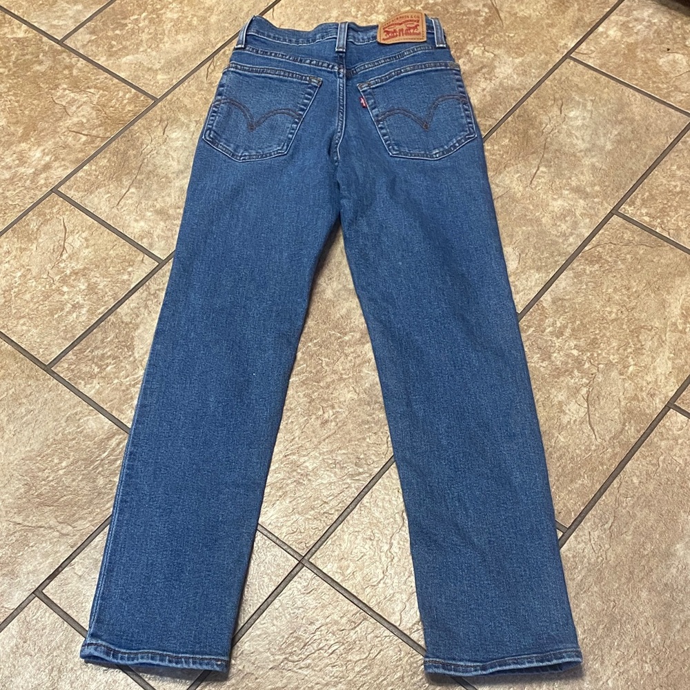 Levi's Wedgie Straight Size 24 Vintage Inspired Blue Jeans Denim Casual